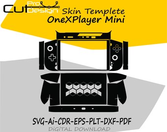 OneXPlayer Mini (2021) skin vector template skin layout skin die cuts - OneXPlayer Mini Skin cut file - OneXPlayer Mini svg cut file