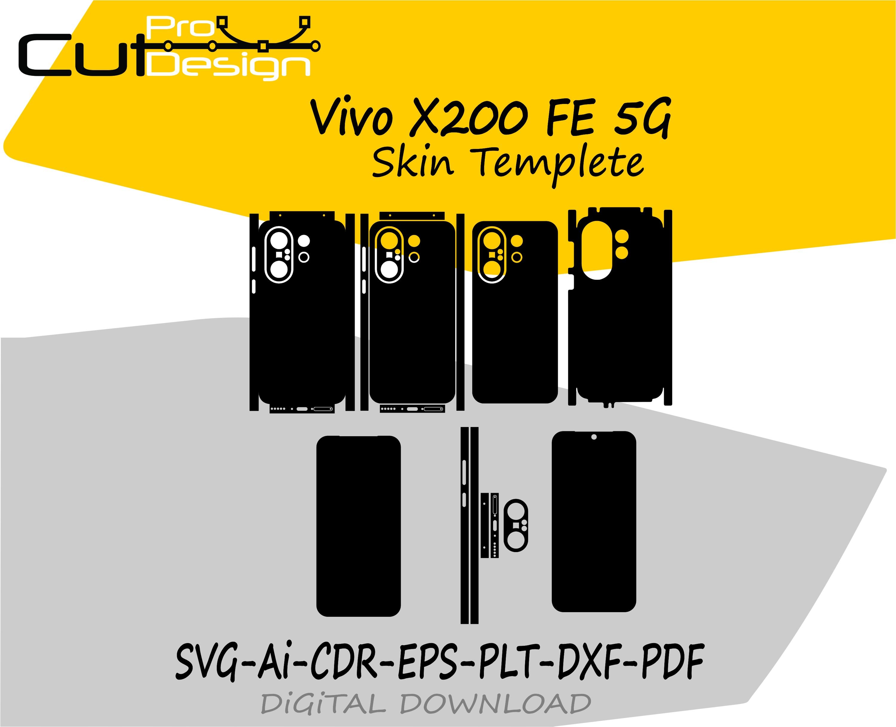 Modello skin Vivo X200 FE 5G, layout skin vettoriale, file di fustellatura skin - File di taglio skin Vivo X200 Fe 5G - File di taglio SVG Vivo X200 F