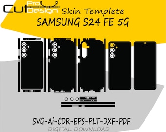 Modello vettoriale skin per Samsung Galaxy S24 FE 5G, layout skin, fustelle skin - File di taglio skin per Samsung S24 Fe - FILE DI TAGLIO per Samsung S24 Fe