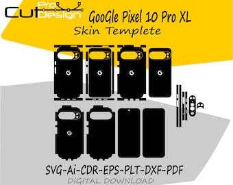 File vettoriale del modello skin per Google Pixel 10 Pro XL 5G, layout fustellato skin, file di taglio skin per Google Pixel 10 Pro XL 5G