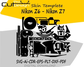 Nikon Z6 Z7 skin vector sjabloon skin lay-out skin stansvormen - Nikon Z6 Z7 skin snijbestand - Nikon Z6 Z7 svg snijbestand