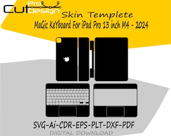 Magic Keyboard iPad Pro 13 inch M4 (2024) skin template vector skin die cuts skin cut file skin layout