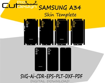 Samsung Galaxy A34 skin template vector skin layout skin die cuts file - Samsung A34 skin cut file - Samsung A34 SVG CUT FILE