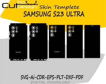 Samsung S23 Ultra Skin-Vektorvorlage, Skin-Layout, Skin-Stanzteile - Samsung S23 Ultra Skin-Schnittdatei - S23 Ultra SVG-Schnittdatei