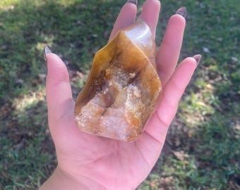 Golden Healer Flame Crystal Carving