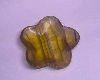 Flower Fluorite Decorative Bowl or Jewelry Dish