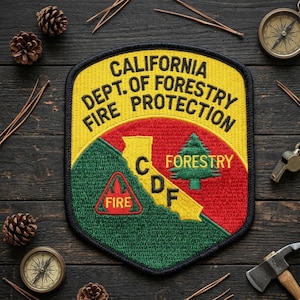 California Dept of Forestry Fire Protection CDF Embroidered Patch Vintage Badge