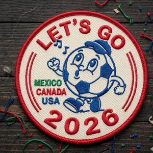 Lets Go 2026 Embroidered Patch Mexico Canada USA Soccer World Cup Morale Badge For Football Fans And Sportswear