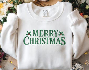 Merry Christmas Embroidery Design, Holiday Text Satin Stitch, Christmas Lettering Machine Embroidery File