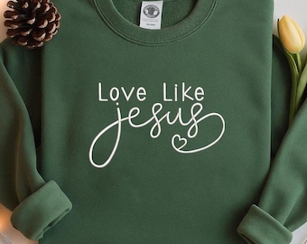 Borduurontwerp Love Like Jesus – Christelijke schriftsteek – Citaatpatroon Geloof