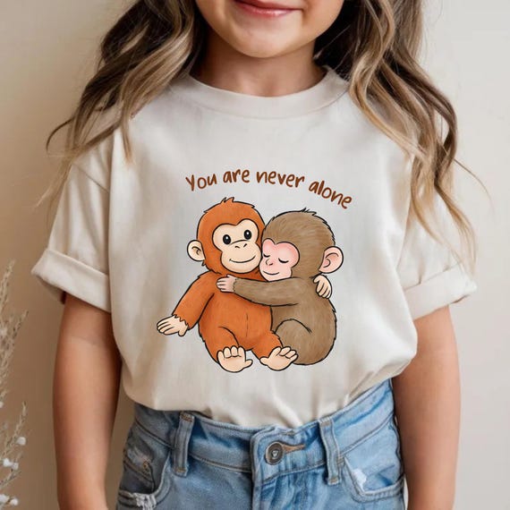 Viral Punch Monkey Shirt, Cute Baby Monkey with Plush Toy Shirt, Emotional Gift for Animal Lovers
