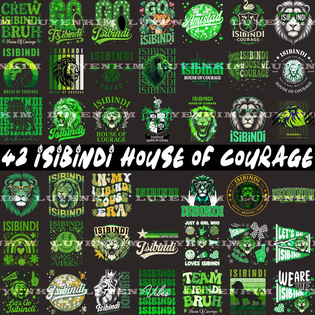 42 ISIBINDI House of Courage Png Bundle, Back to School Png College ...