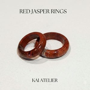 Anillo Jaspe Rojo Equilibrio, Anillo Piedra Natural Fuerza, Joyas Minimalistas, Anillo Statement Elegante, Regalo para Ella