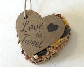 50 Bird Seed Heart Shaped Favor MINI- Love is Tweet, Bridal Shower Favor, Bridal Shower Favors