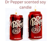 Dr. Pepper 7.5 oz or Dr. Pepper 12 oz Scented Soy Candle from Recycled Can, Pop candle, Drink can candles