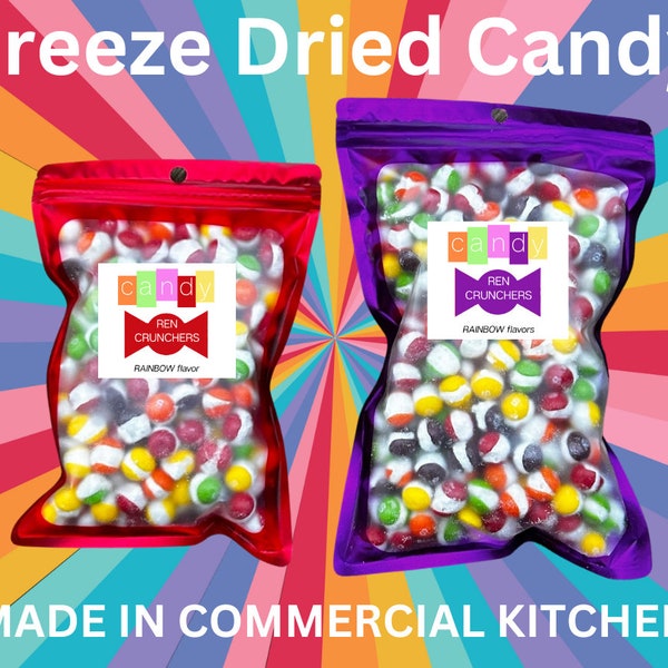 Freeze Dried Candy - Rainbow flavor - made in commercial kitchen - made with Skittles