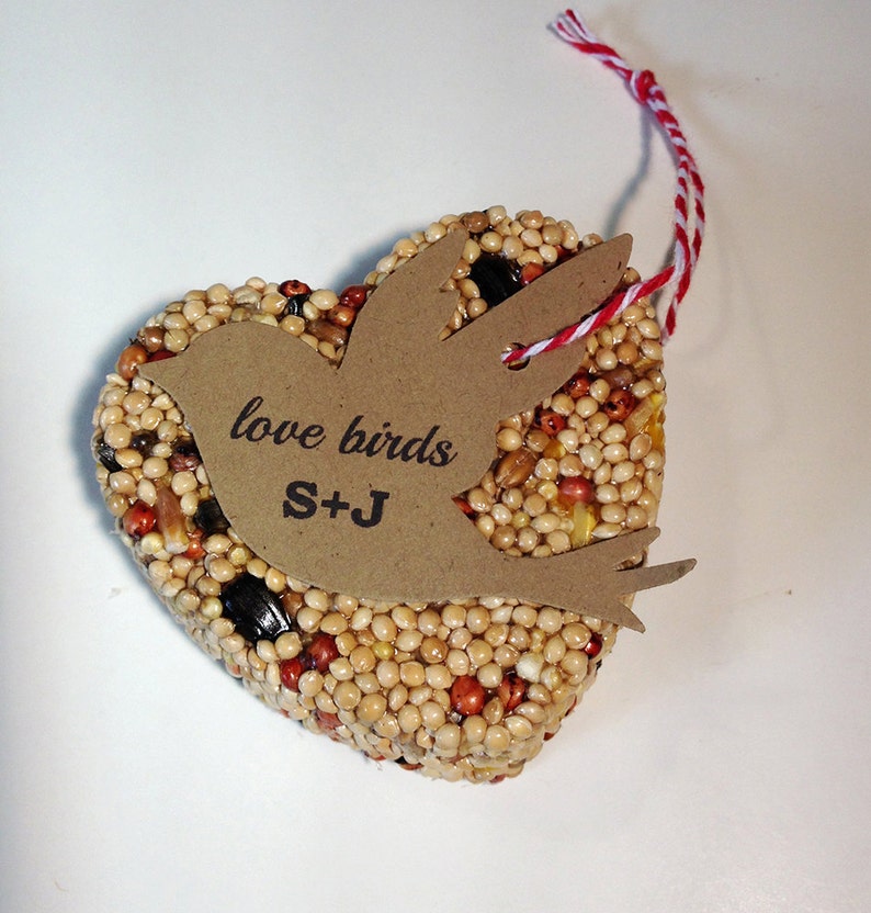 20 Bird Seed Heart Shaped Favors Bird Shaped Personalized Etsy