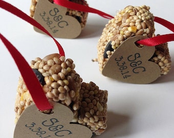 30 Bird Seed Heart Shaped Favors MINI- Wedding and Events