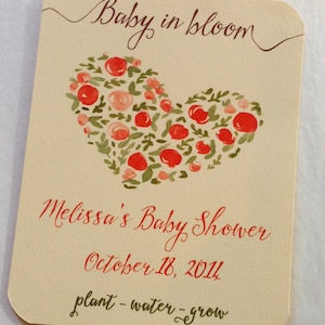 100 baby shower plantable seed paper favors - Baby in Bloom favors