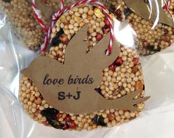 50 Bird Seed Heart Shaped Favors in cello bags