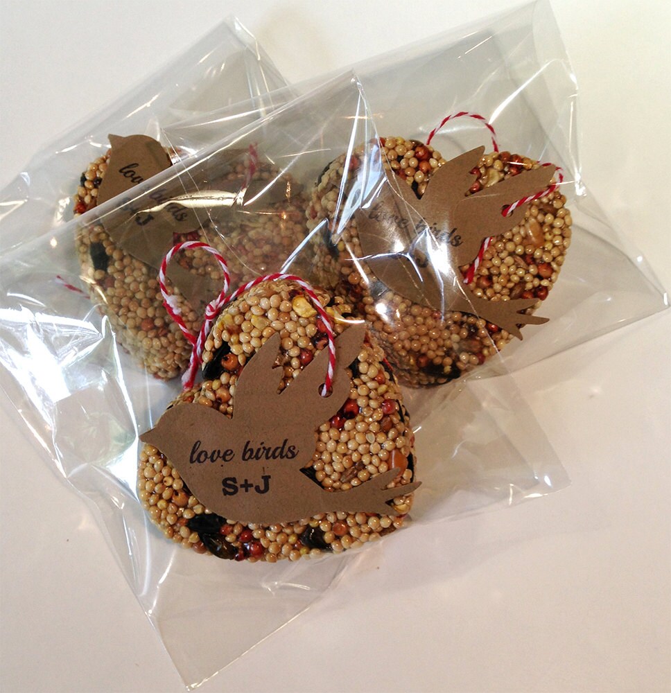 30 Bird Seed Heart Shaped Favors in Cello Bags Etsy