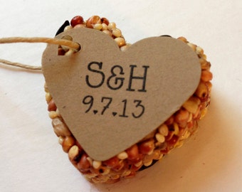 100 Bird Seed Heart Shaped Favor MINI- Wedding and Events - Personalized bird seed favor, Party Favors, Guest Favor