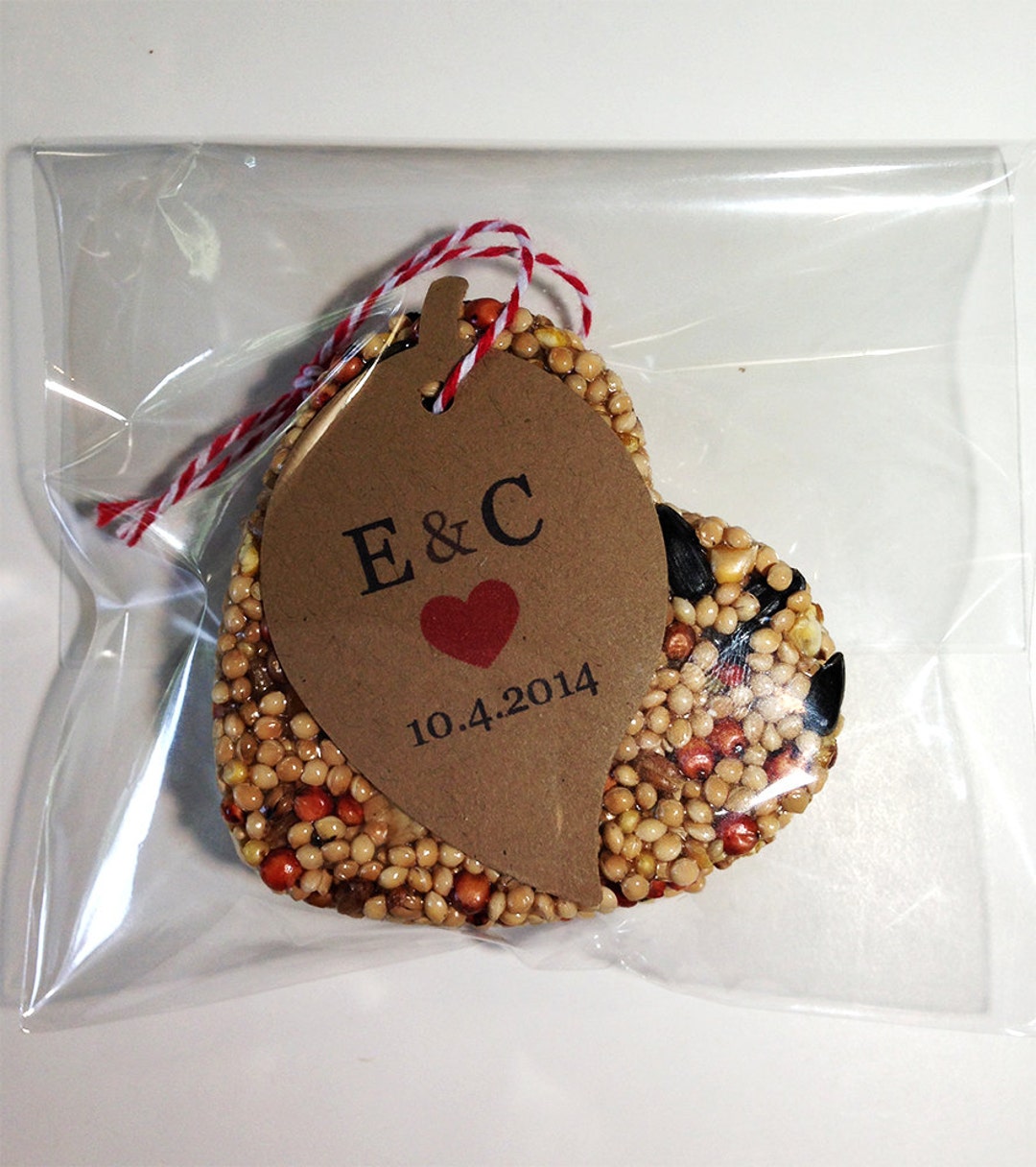 100 Bird Seed Heart Shaped Favors in Individual Cello Bags Wedding and