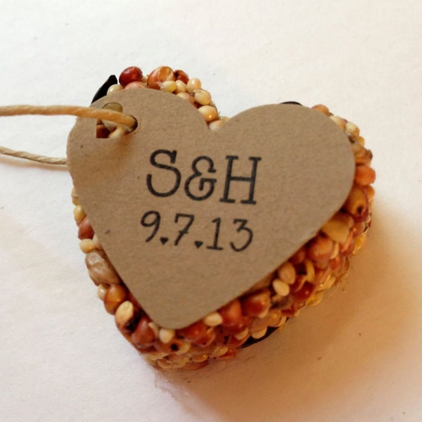 25 Bird Seed Heart Shaped Favors MINI- Wedding and Events