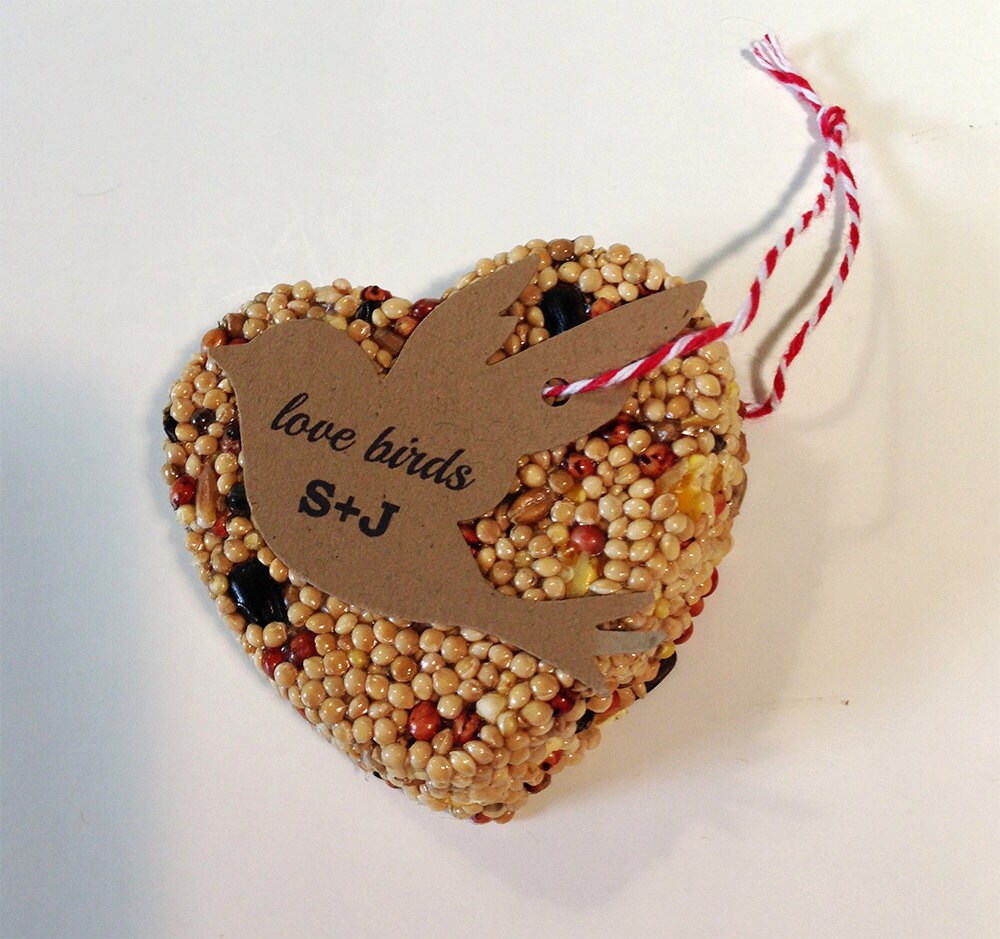 100 Bird Seed Heart Shaped Favors Bird shaped personalized Etsy