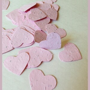 Light Pink Heart Seed Paper - 100 Seed Paper Hearts - Seed Paper Confetti