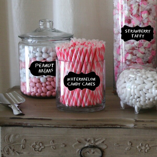 Candy Buffet Label for Jars - Chalkboard Labels Medium- mixed set of 18 - Chalkboard labels for Weddings, Mason Jars, Candy Buffet Jars