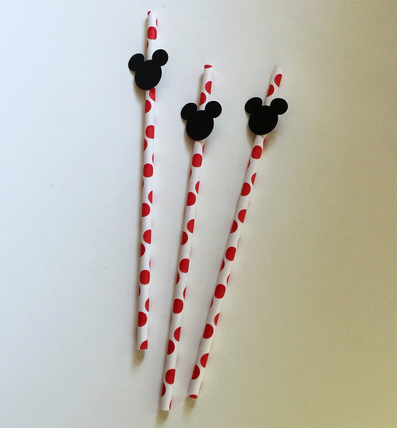 10 Mickey Mouse straws Mickey party favor Etsy