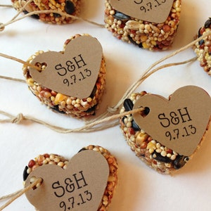 40 Bird Seed Favors - MINI wedding, anniversary, celebration of life, memorial, shower guest favors Rustic, personalized and custom favors