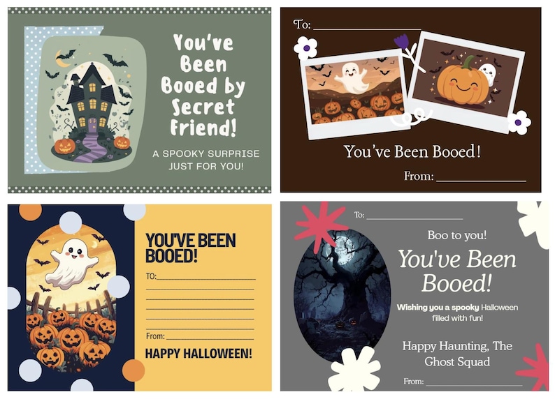 Printable Halloween “you’ve Been Booed” Cards - Etsy