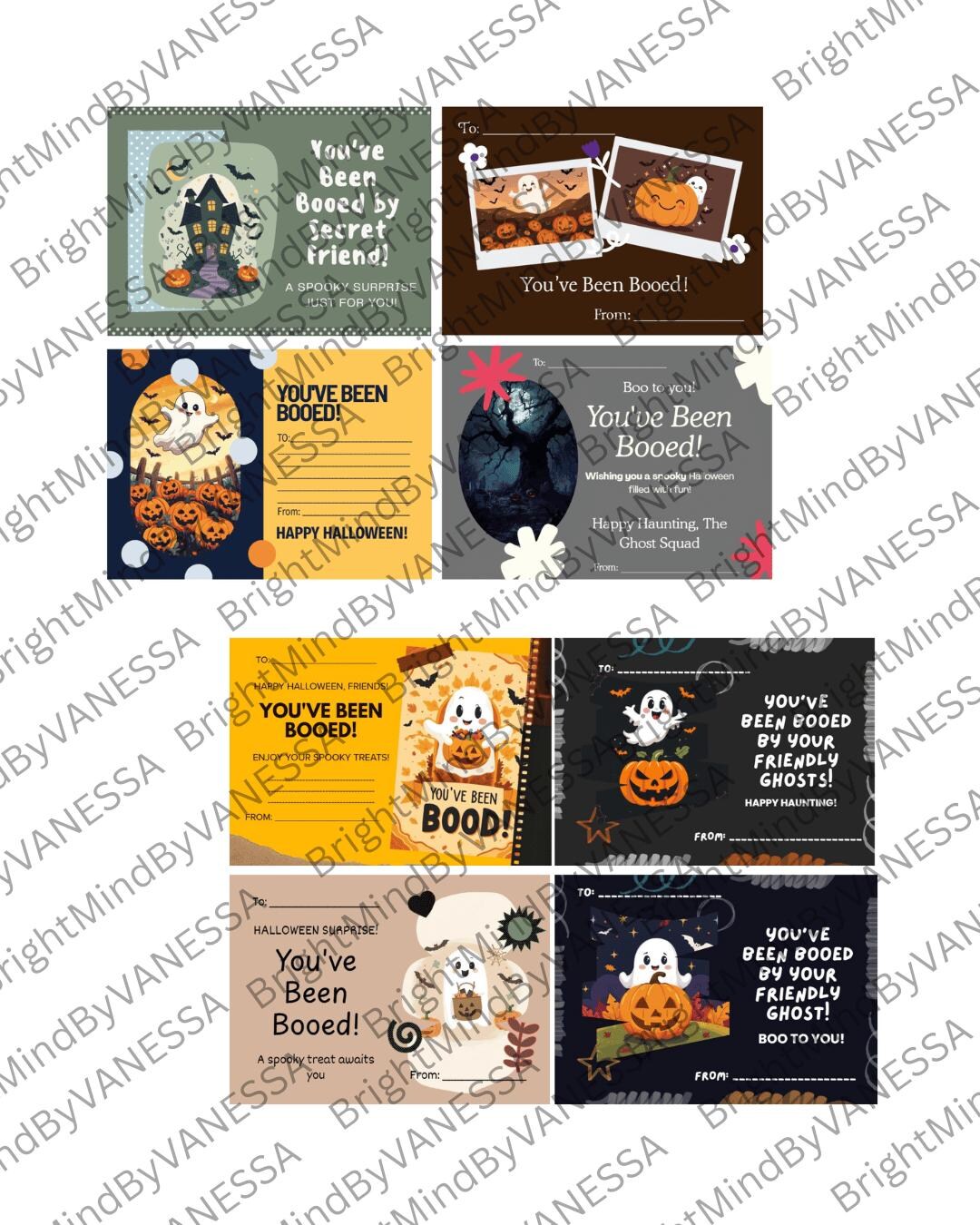 Printable Halloween “you’ve Been Booed” Cards - Etsy