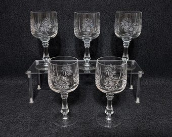 Copas de vino de cristal tallado estilo bohemio vintage, vasos de cristal de plomo checo, diseño de estrella y helecho tallado a mano, vasos para licores de postre.