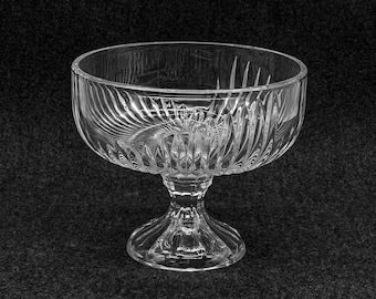 Vintage Nachtmann Stratos skål med blykristallfot, tysk kristallkompottskål, piedestaldessertskål, godisskål, vintageglas
