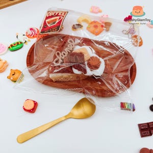 Chocolate Mocha Cake Slice Squishy Slow Rise Toy | Kawaii Dessert Food Squishy | Coffee Shop Aesthetic Squeeze Toy | Cute Stress Relief Gift