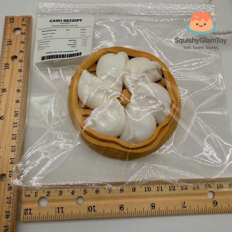 Squishy Ruler Steamed Dumpling Squishy | Bao Bun Squishy Toy | Kawaii Food Squishy ...