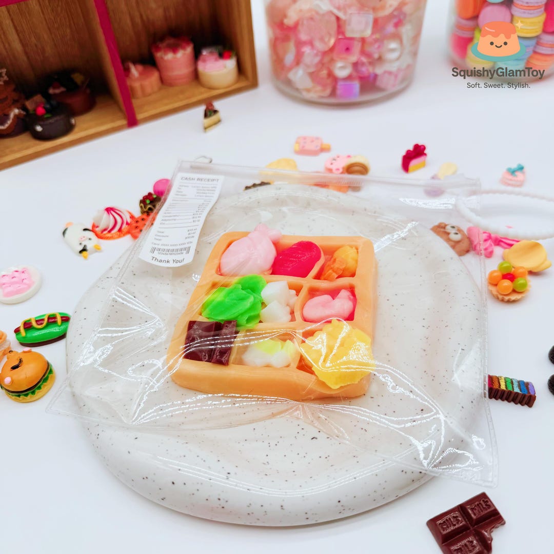 Colorful Candy Waffle Squishy Slow Rise Toy | Kawaii Food Squishy With ...
