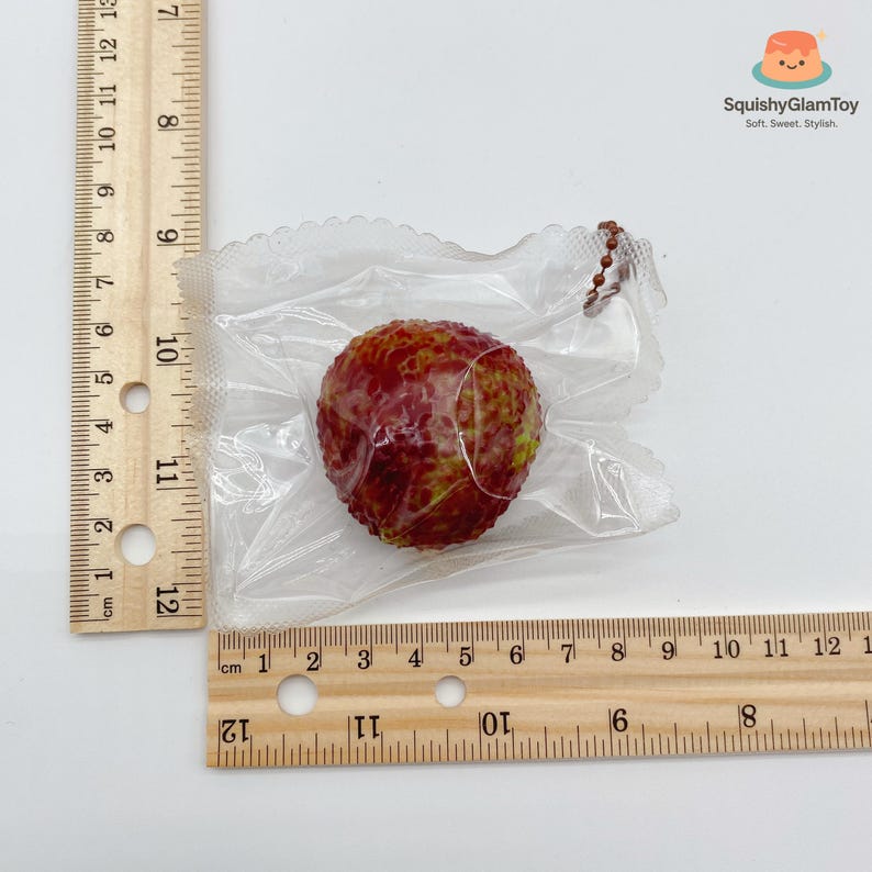 Squishy Ruler Realistic Lychee Squishy | Cute Fake Fruit Toy | Stress Relief Squishy ...