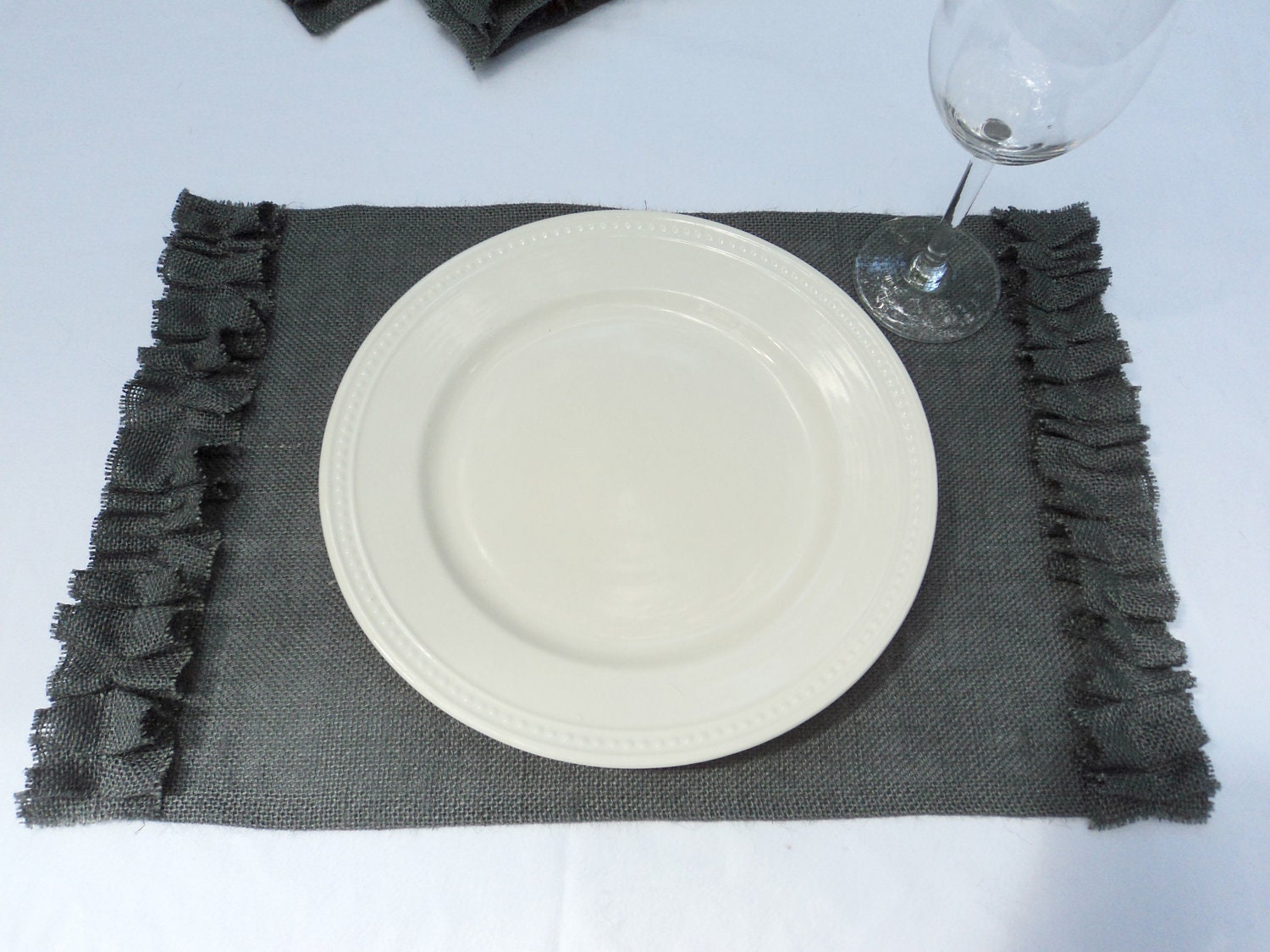 Gray Placemats Burlap Placemats Etsy