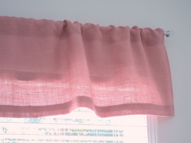 Pink Burlap Valance Blush Pink Window Valances Girls Bedroom Etsy