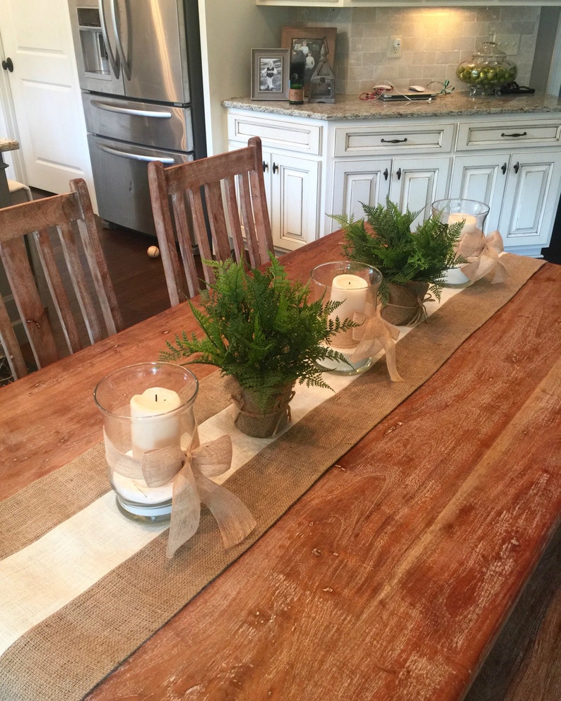 Burlap Table Runner Modern Rustic Home Decor Easter Table Etsy