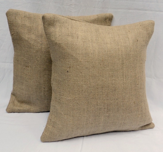 burlap throw pillow covers