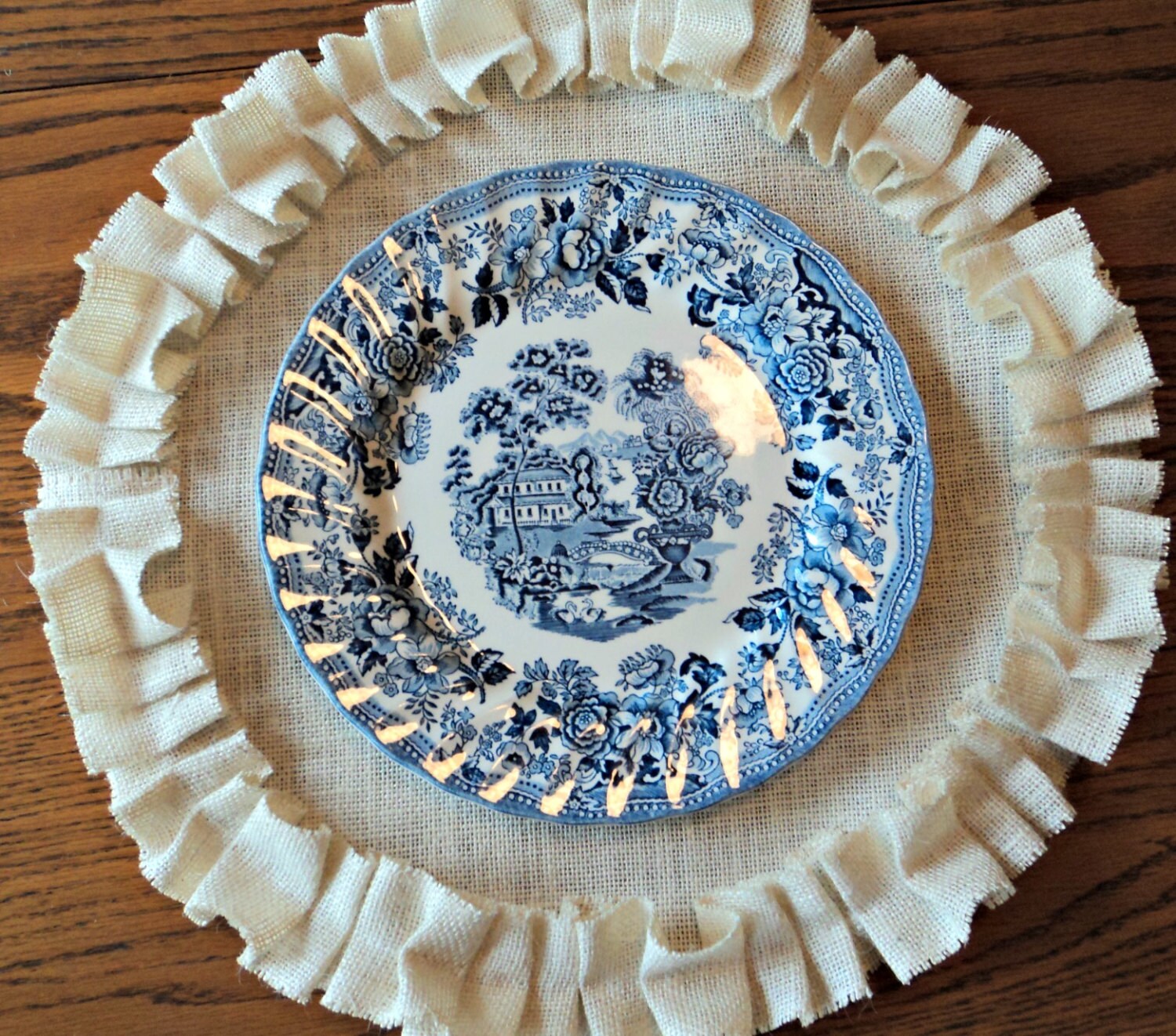 Ivory Burlap Placemats Round Burlap Placemats Wedding Etsy