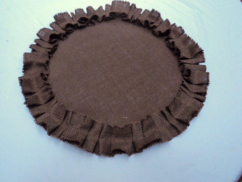 Chocolate Brown Burlap Placemats Round Placemats Round Etsy