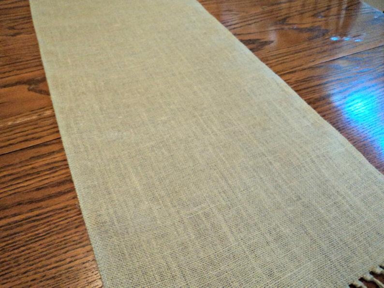 Sage Green Table Runner with Fringe Narrow Burlap Table Runner Etsy