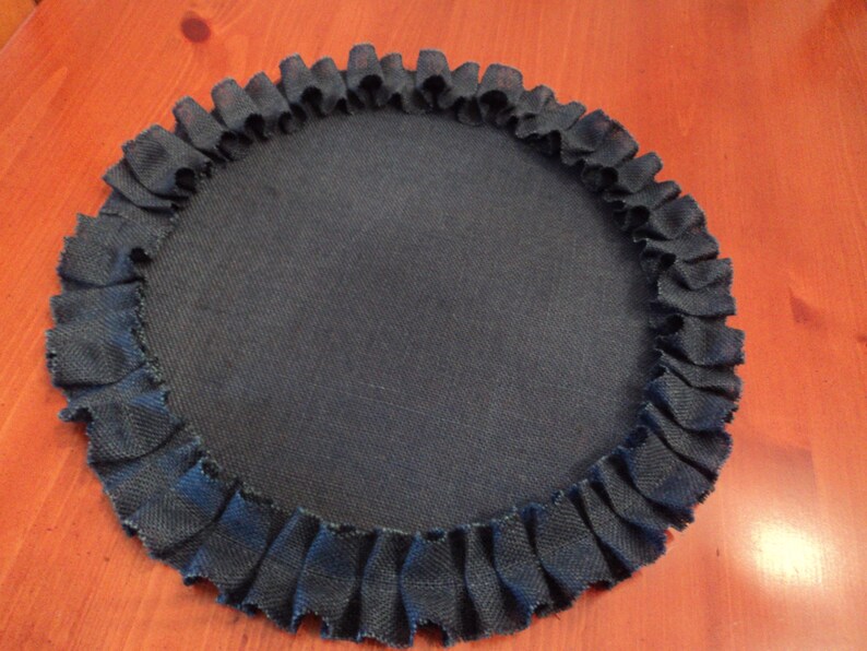 Navy Blue Burlap Placemats Round Burlap Placemats Classic Home Etsy
