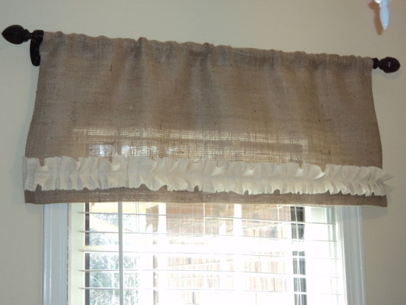Burlap Valance Rustic Curtain Farmhouse Home Decor Country Etsy